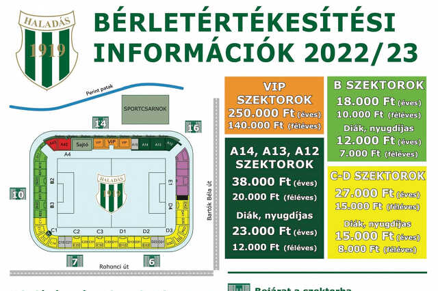 Haladás bérletvásárlás